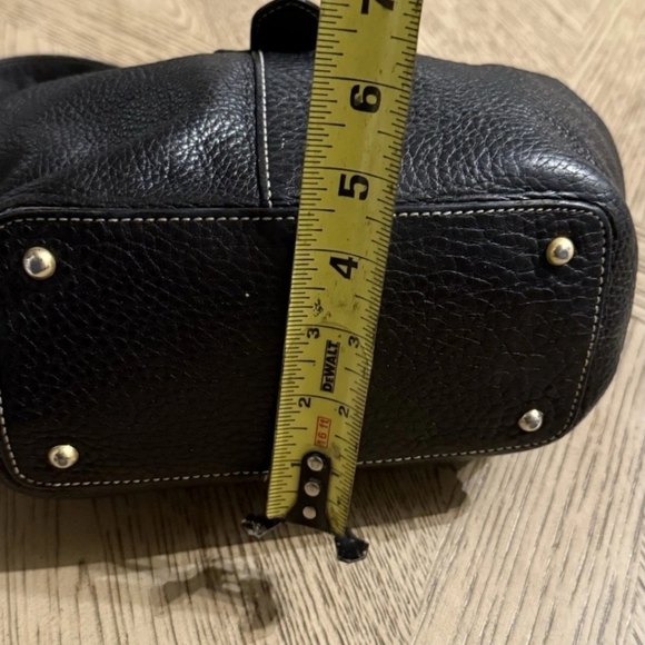 Vintage 90s DOONEY & BOURKE Black Pebbled Leather Hobo purse bag Buckle black - Picture 7 of 10